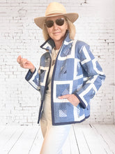 Custom order. Any size up to XL. Quilted Market Jacket  "bubble blues"